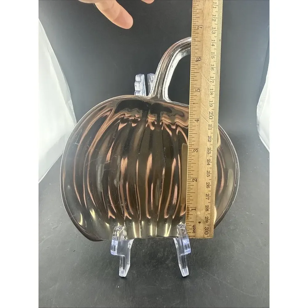 Vintage IHI India Cast Aluminum Pumpkin Shaped Tidbit Cheese Platter Serving Dis